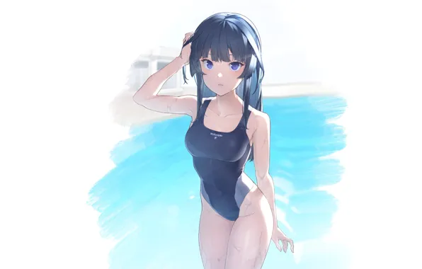 Kawaii, girl, sexy, pool, anime, pretty, swimsuit, babe