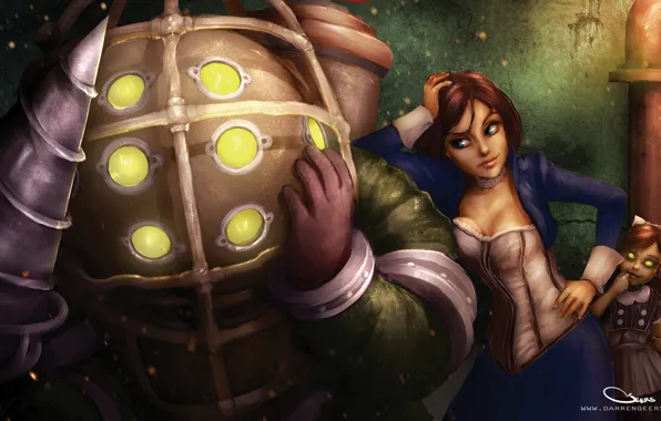 Bioshock, большой папочка, элизабет, bioshock infinite, elizabeth, bioshock infinite burial at sea, burial at sea