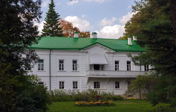 Осень, листья, деревья, сентябрь, Ясная Поляна, дом Толстого Л.Н.