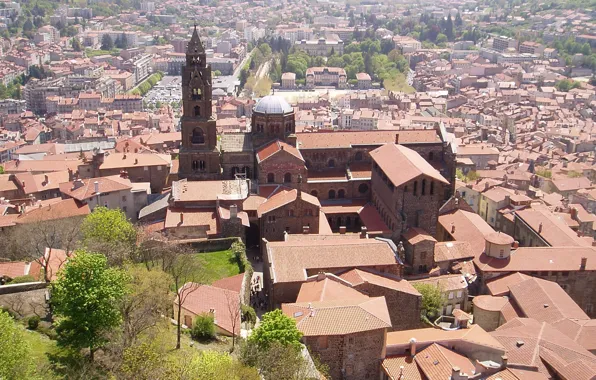Город, Франция, панорама, France, Le Puy-en-Velay