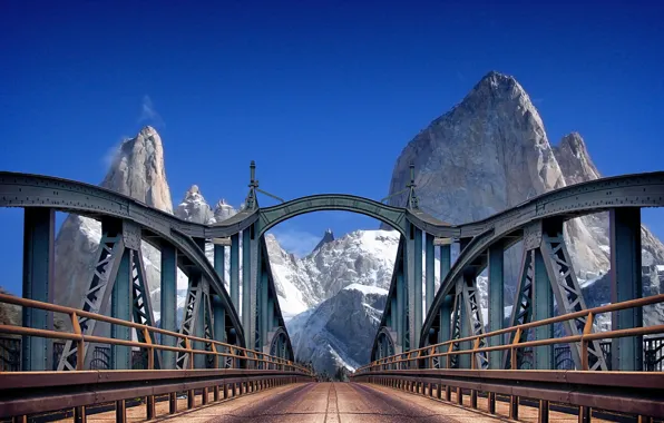 Картинка дорога, горы, мост