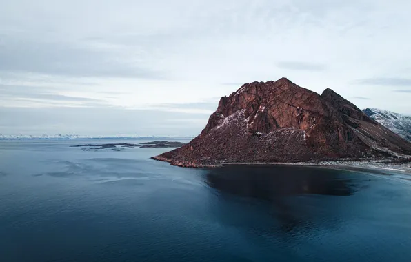 Море, небо, скалы, побережье, льды, Norway