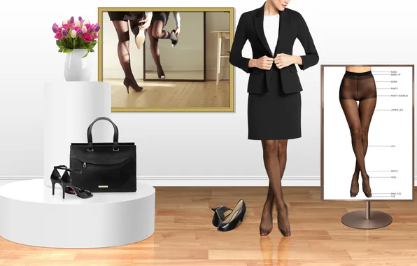 Woman, leg, pantyhose, tights, structure of pantyhose