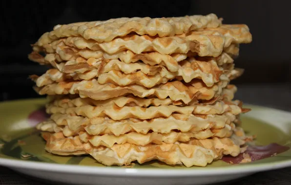 Еда, вафли, выпечка, вкусно