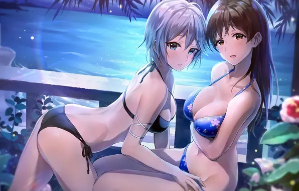 Sexy, ass, Anastasia, cleavage, beach, long hair, girls, brown hair