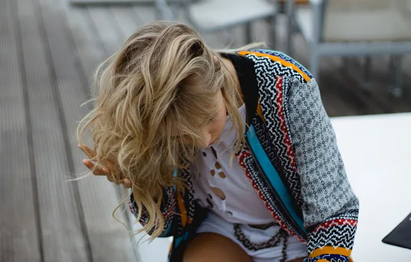 Девушка, голова, блондинка