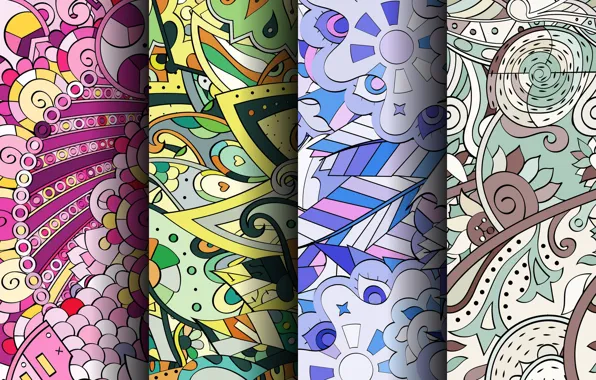 Абстракция, colorful, patterns, seamless, пейсли