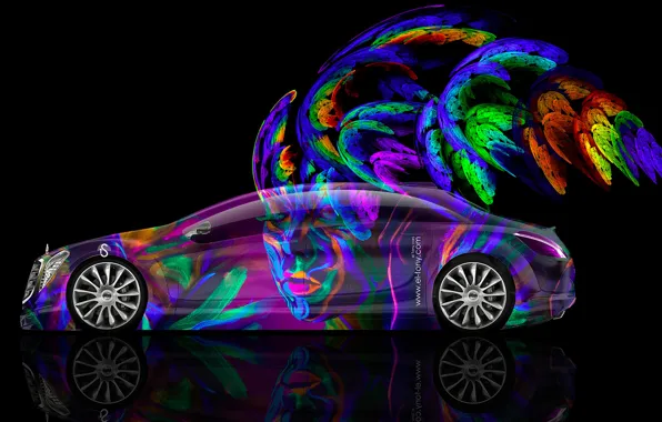 Mercedes-Benz, Девушка, F700, Мерседес, Girl, Фотошоп, Abstract, Side