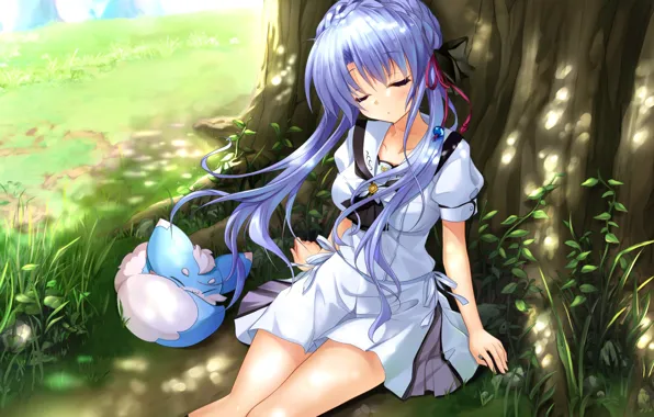 Девушка, дерево, спит, Summer Pockets