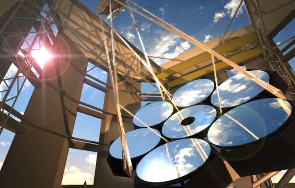 Картинка небо, зеркала, Гигантский Магелланов телескоп
