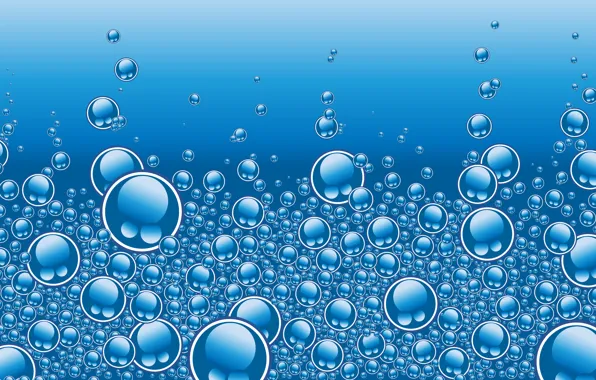 Вода, пузыри, голубой