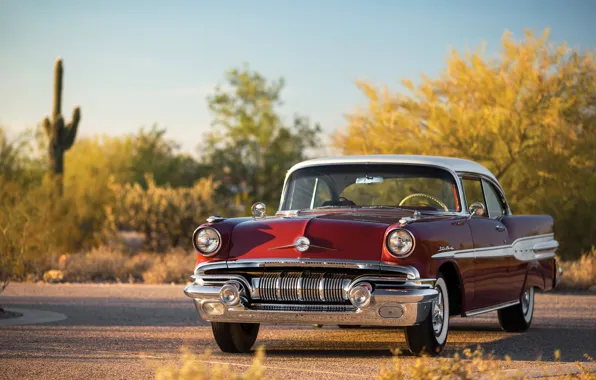 Дорога, ретро, тень, автомобиль, Pontiac, Custom, Catalina, Chief