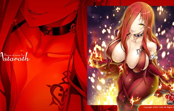 Demon, red hair, tits, taimanin asagi, astaroth