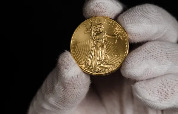 Gold, gloves, coin