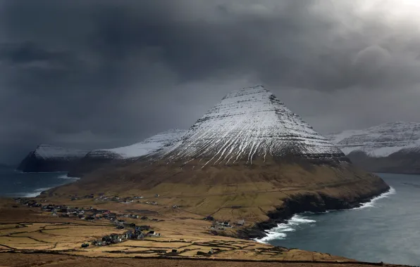 Картинка гора, пирамида, Faroe islands