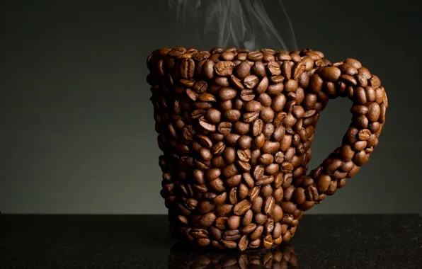Картинка кофе, кружка, кофейные зерна