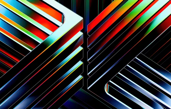 Картинка абстракция, digital art, цифровое искусство, Vibrant, Яркие неоновые линии, Neon lines