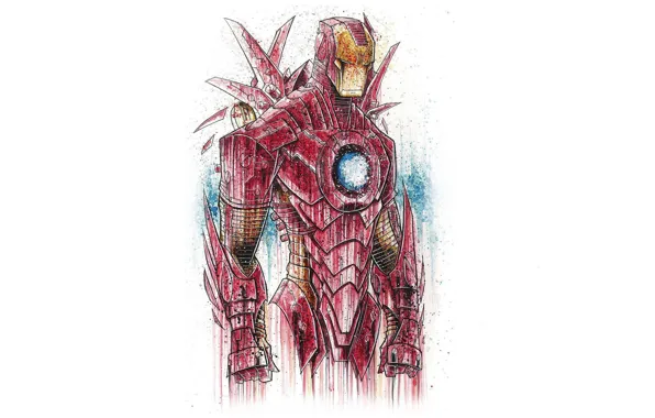 Рисунок, костюм, броня, Железный человек, Iron man