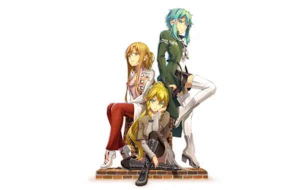 Девушки, аниме, арт, Мастера меча онлайн, Sword Art Online