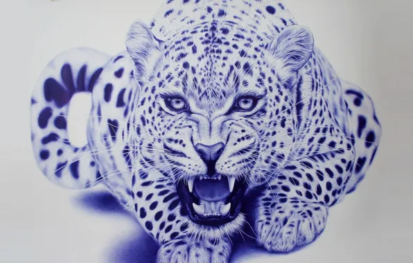Картинка арт, леопард, зверь, Eva Garrido
