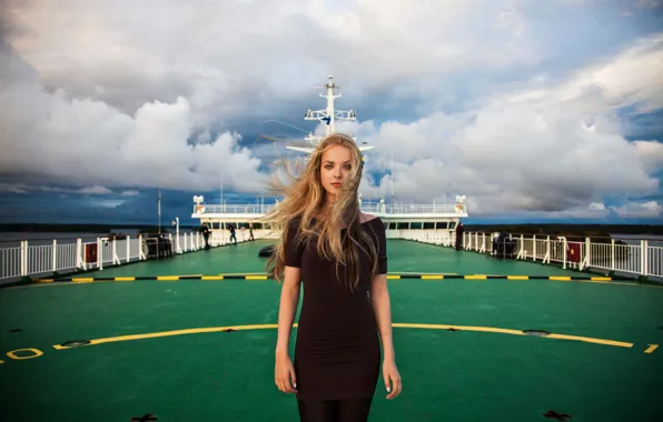 Картинка girl, blonde, ship