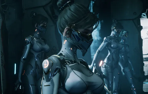 Картинка group of women, hairbun, video game girls, video game characters, Stellar Blade, women with swords, …