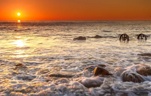 Море, пейзаж, закат