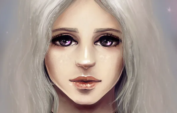 Картинка девушка, фан-арт, фиолетовые глаза, Таргариен, Песнь льда и пламени, Дейнерис