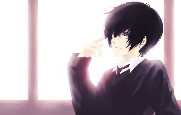 Аниме, окно, парень, Katekyo Hitman REBORN!, Hibari Kyoya, Хибари Кёя