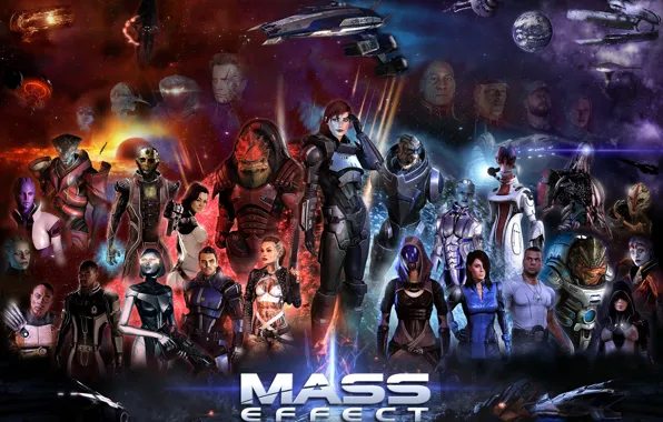 Картинка Miranda Lawson, Mass Effect, Legion, Shepard, Garrus Vakarian, Ashley Williams, Thane Krios, Jack