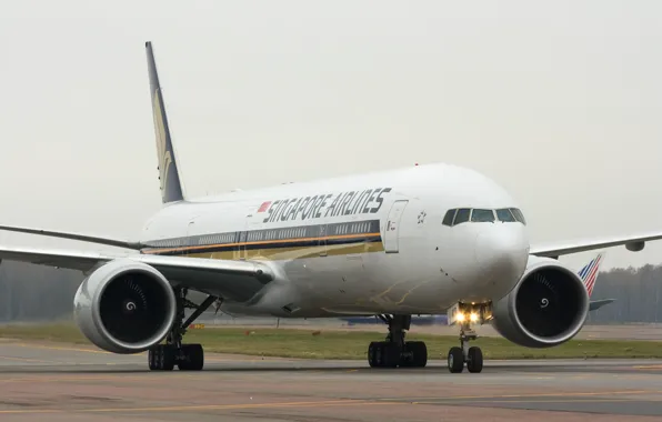 Картинка Самолет, Лайнер, Boeing, Боинг, Airlines, Singapore, 777