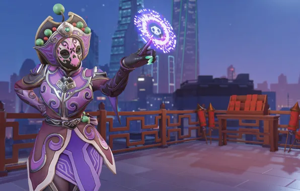 Маска, костюм, Overwatch, Sombra