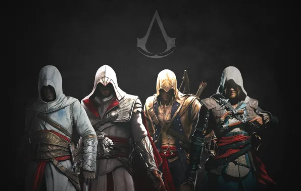 Картинка Ezio, Assassin's Creed, Altair, Edward, Connor, Edward Kenway, Kenway, Altair Ibn La Ahad