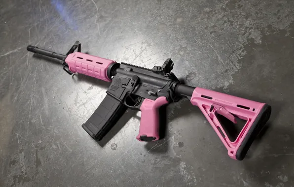 Pink, assault rifle Magpul