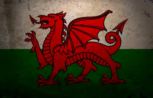 Картинка дракон, флаг, герб, Уэльс