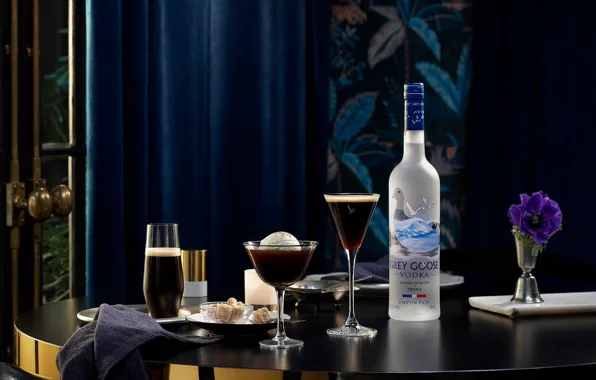 Стол, посуда, напиток, закуска, Grey Goose - Live Victoriously