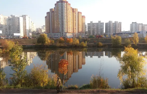 Зима, природа, озеро, киев