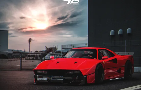Красный, Авто, Машина, Ferrari, Арт, Рендеринг, Concept Art, Ferrari F-40