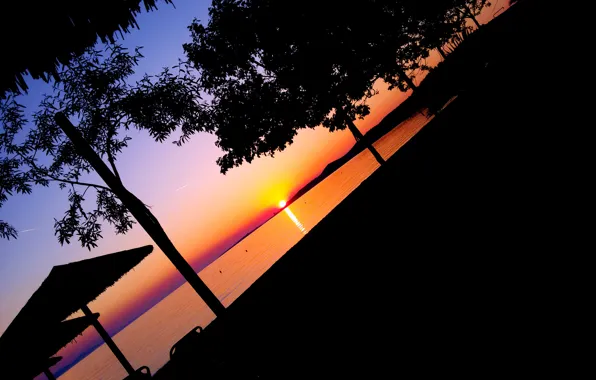 Sunset, Greece, Dusk, Toroni, Last rays