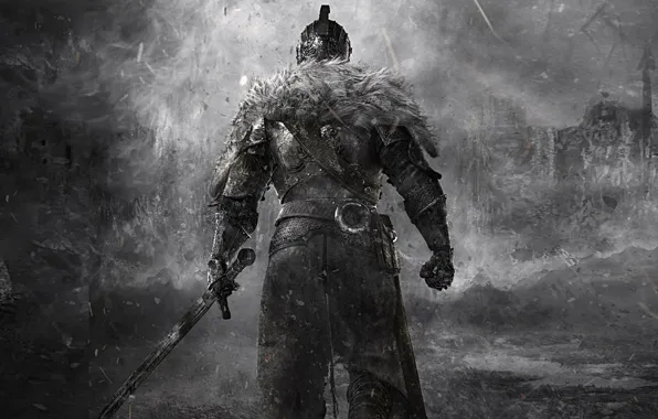 Картинка воин, мех, рыцарь, хардкор, Dark Souls, knight, тёмные души