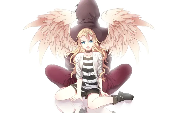 Девушка, крылья, ангел, парень, Ангел кровопролития, Satsuriku no Tenshi