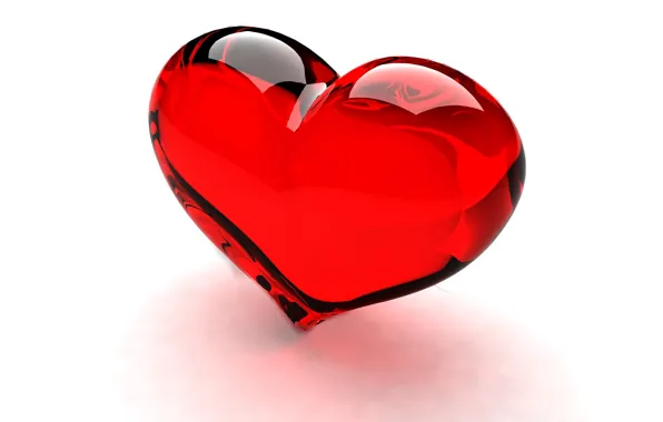 Стекло, красное, сердце, прозрачное