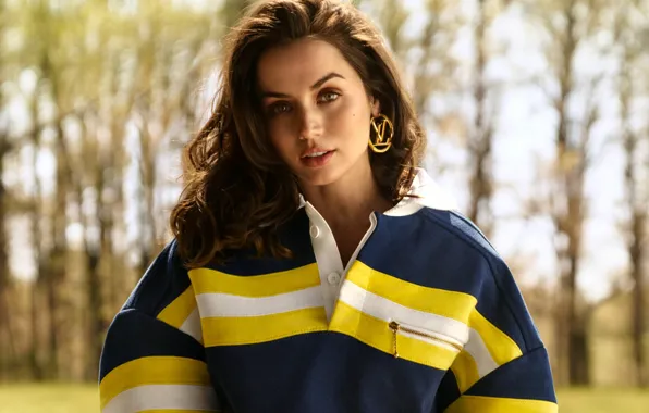 Актриса, брюнетка, куртка, красивая, Ана де Армас, Ana De Armas