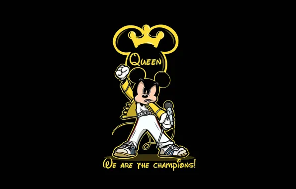 Рисунок, Фон, Rock, Арт, Рок, Queen, Микки Маус, Mickey Mouse