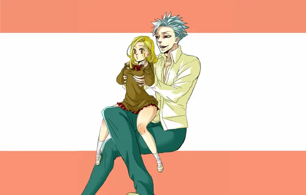 Фон, пара, двое, Семь смертных грехов, Бан, Элейн, Nanatsu No Taizai