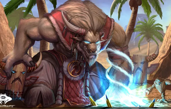 Blizzard, Art, Oscar, WarCraft, Illustration, Characters, Таурен, WarCraft 3