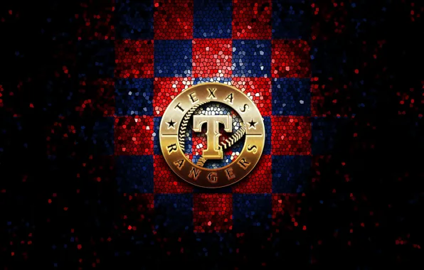 Wallpaper, sport, logo, baseball, glitter, checkered, MLB, Texas Rangers