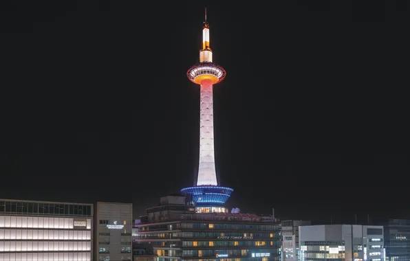City, Japan, night, Asia, KyoTo