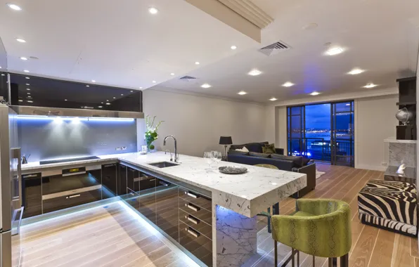 Дизайн, город, стиль, комната, интерьер, кухня, городская квартира, modern kitchen design