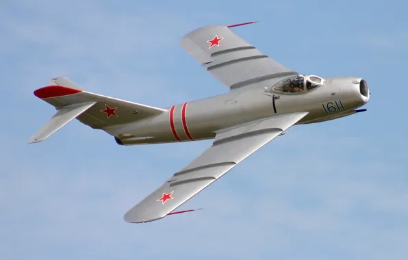 Небо, полет, истребитель, реактивный, советский, МиГ-17